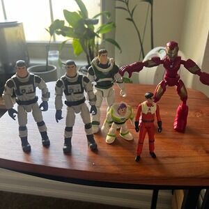 Toy Story Buzz Lightyear Action Figures Lot‎ Iron Man Pilot Toy Collectibles